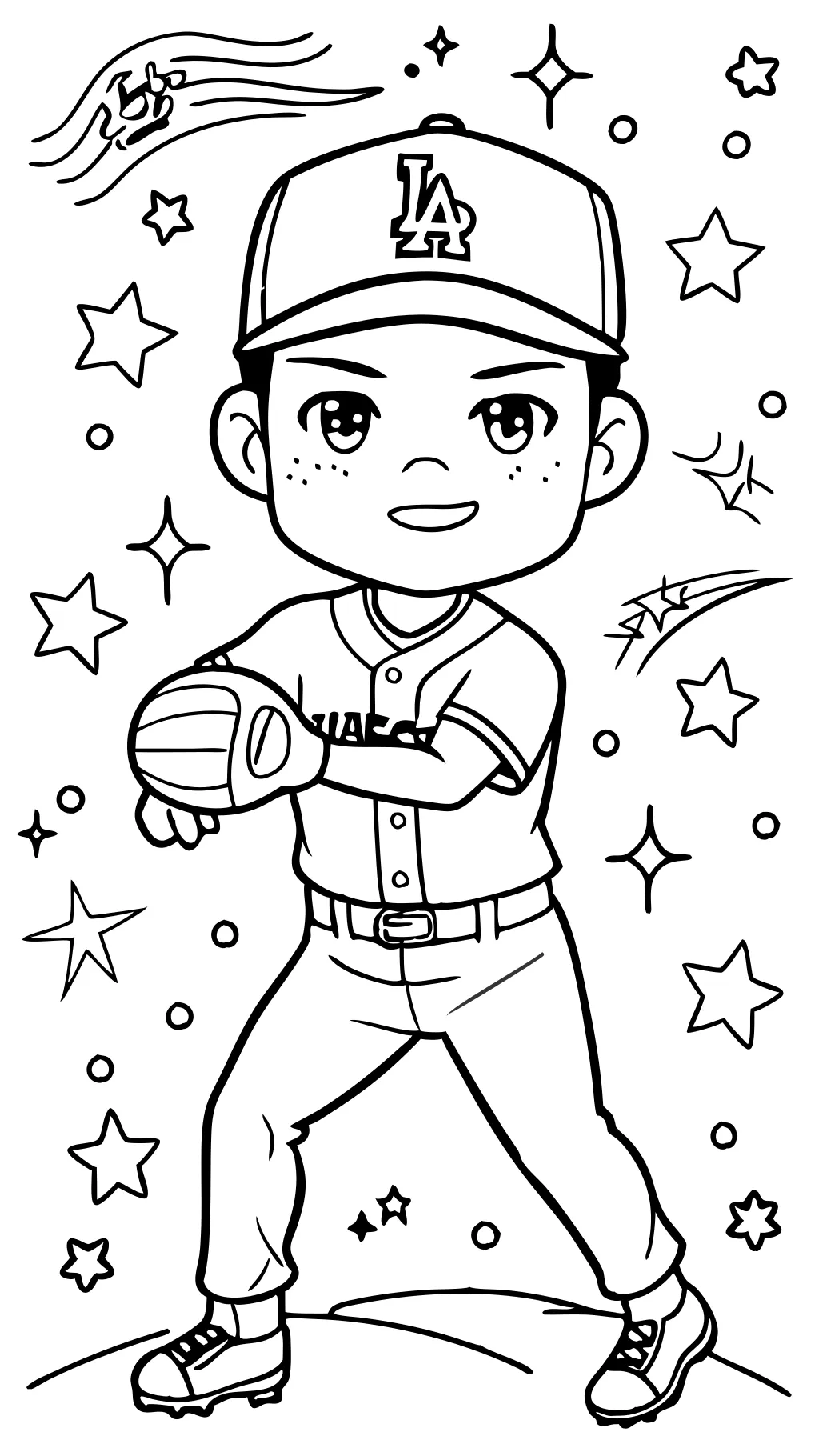 shohei ohtani dodgers coloring page